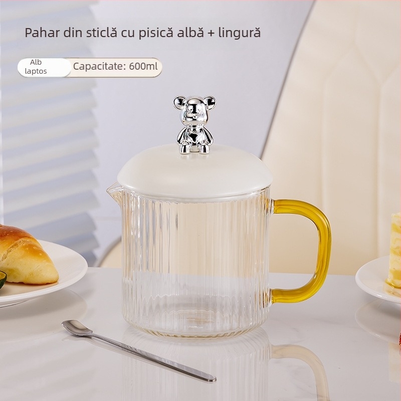 Oală electrică pentru sănătate, cu sticlă borosilicată, 650 ml, 220V, 360W, temporizator inteligent cu oprire automată, termosatat electronic