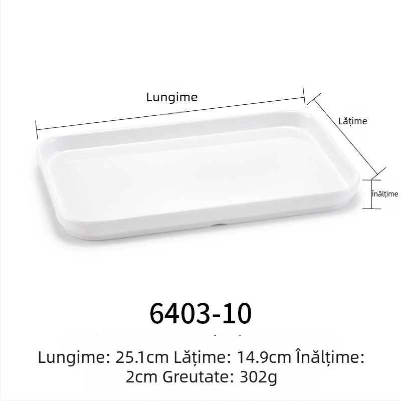 Farfurie melamină plată, dreptunghiulară, stil japonez, tavă din plastic cu aspect de porțelan, pentru mâncăruri occidentale, personalizare disponibilă