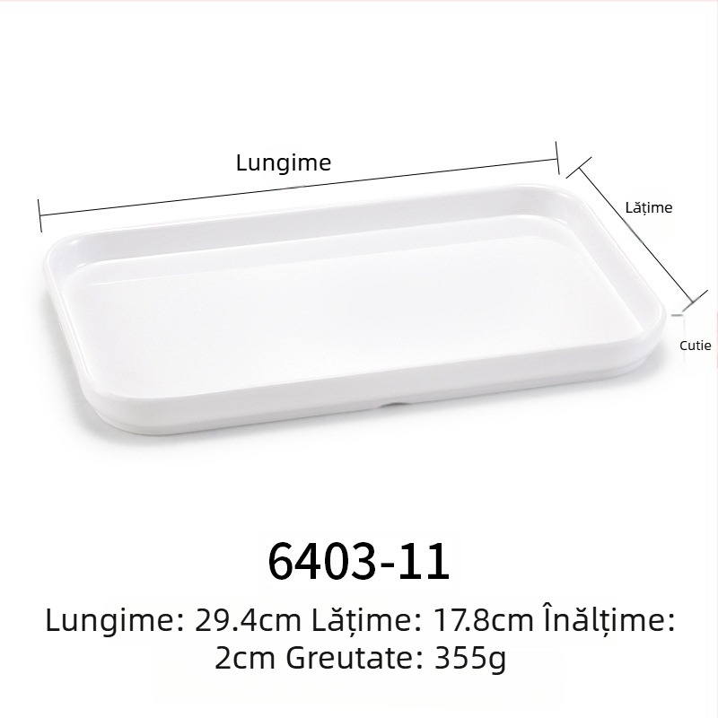 Farfurie melamină plată, dreptunghiulară, stil japonez, tavă din plastic cu aspect de porțelan, pentru mâncăruri occidentale, personalizare disponibilă