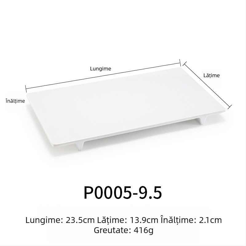 Farfurie melamină plată, dreptunghiulară, stil japonez, tavă din plastic cu aspect de porțelan, pentru mâncăruri occidentale, personalizare disponibilă