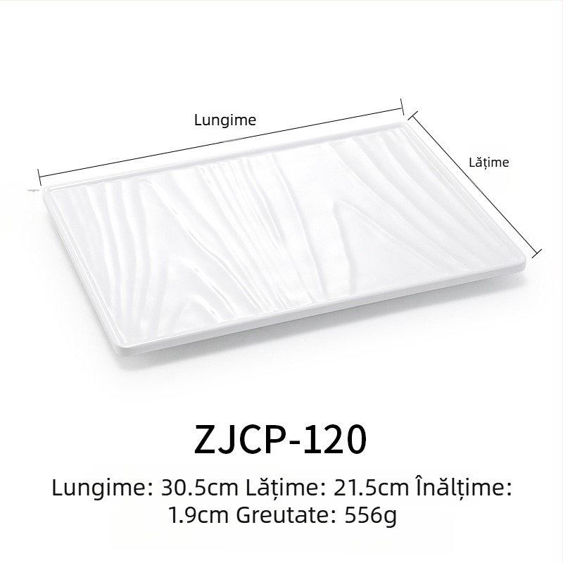 Farfurie melamină plată, dreptunghiulară, stil japonez, tavă din plastic cu aspect de porțelan, pentru mâncăruri occidentale, personalizare disponibilă