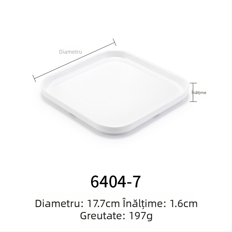 Farfurie melamină plată, dreptunghiulară, stil japonez, tavă din plastic cu aspect de porțelan, pentru mâncăruri occidentale, personalizare disponibilă