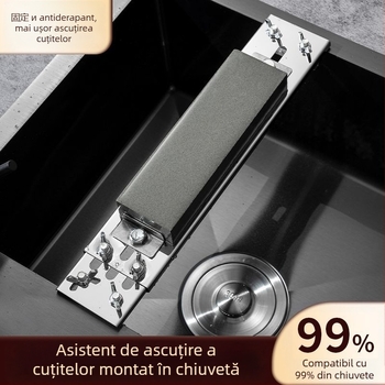 Suport pentru ascuțit cuțite din oțel inoxidabil, bază pentru piatră de ascuțit, reglabil, fix, construcție cu grosime mare