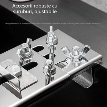 Suport pentru ascuțit cuțite din oțel inoxidabil, bază pentru piatră de ascuțit, reglabil, fix, construcție cu grosime mare