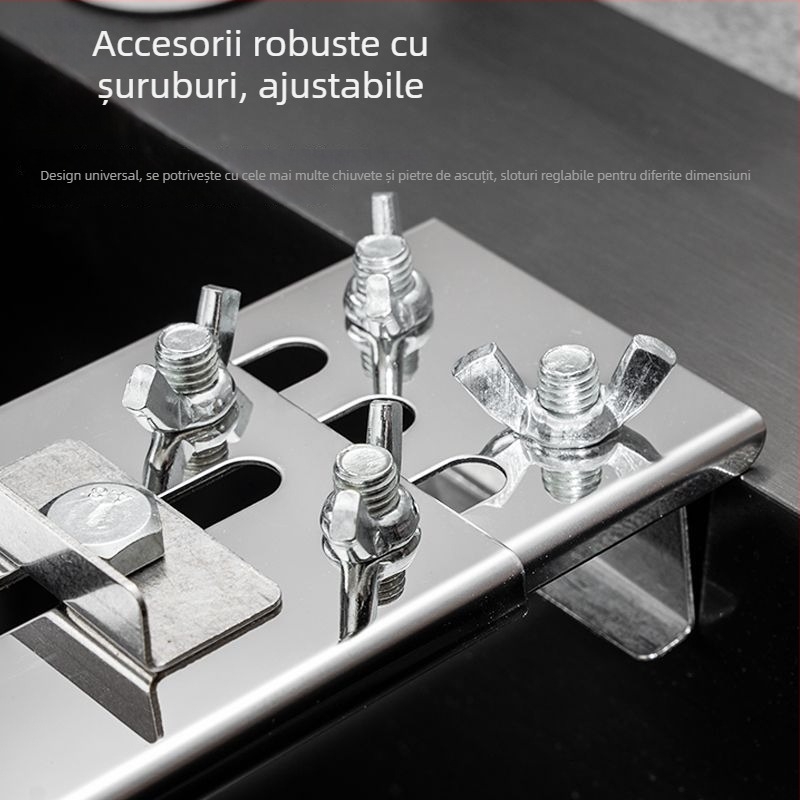 Suport pentru ascuțit cuțite din oțel inoxidabil, bază pentru piatră de ascuțit, reglabil, fix, construcție cu grosime mare