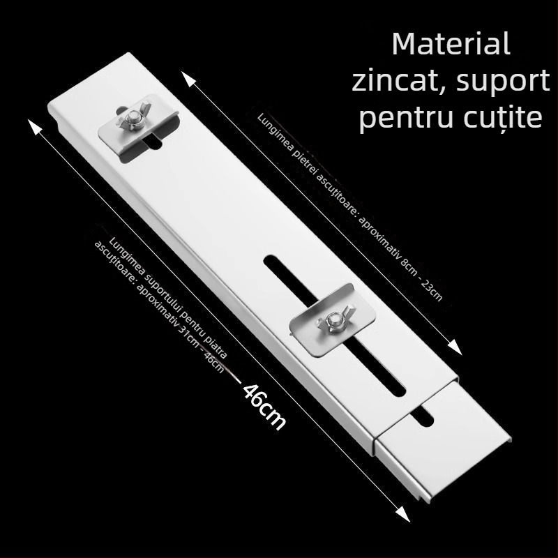 Suport pentru ascuțit cuțite din oțel inoxidabil, bază pentru piatră de ascuțit, reglabil, fix, construcție cu grosime mare