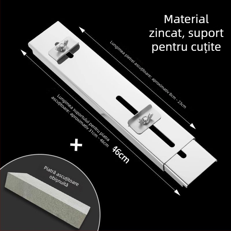 Suport pentru ascuțit cuțite din oțel inoxidabil, bază pentru piatră de ascuțit, reglabil, fix, construcție cu grosime mare