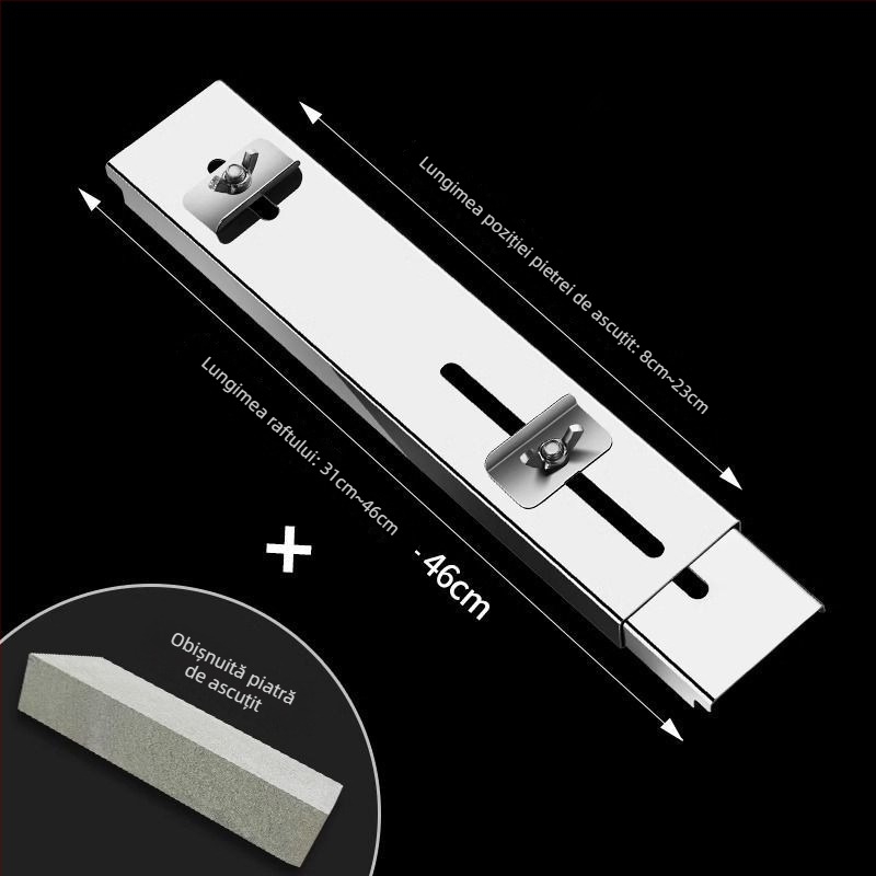 Suport pentru ascuțit cuțite din oțel inoxidabil, bază pentru piatră de ascuțit, reglabil, fix, construcție cu grosime mare