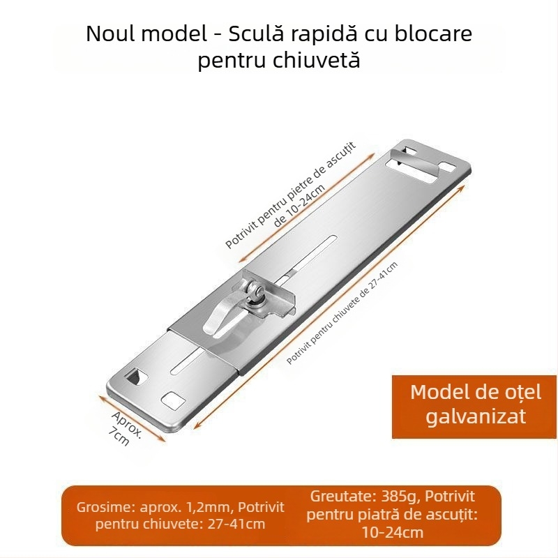 Suport pentru ascuțit cuțite din oțel inoxidabil, bază pentru piatră de ascuțit, reglabil, fix, construcție cu grosime mare