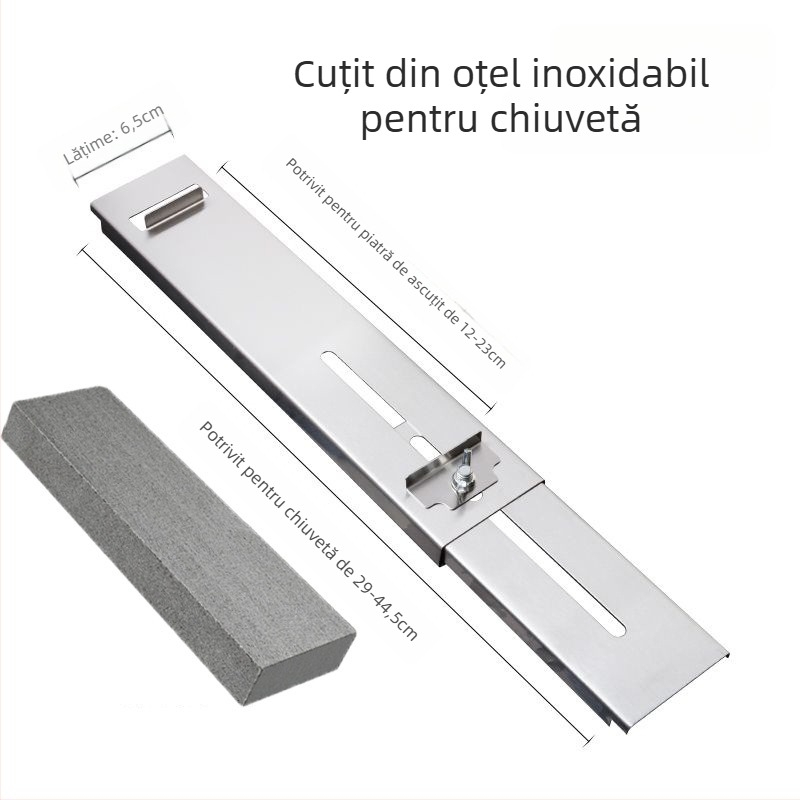 Suport pentru ascuțit cuțite din oțel inoxidabil, bază pentru piatră de ascuțit, reglabil, fix, construcție cu grosime mare