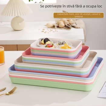 Tavă Nordic pătrată din PP, design monocrom, pentru servire ceai și cafea, imprimat cu logo