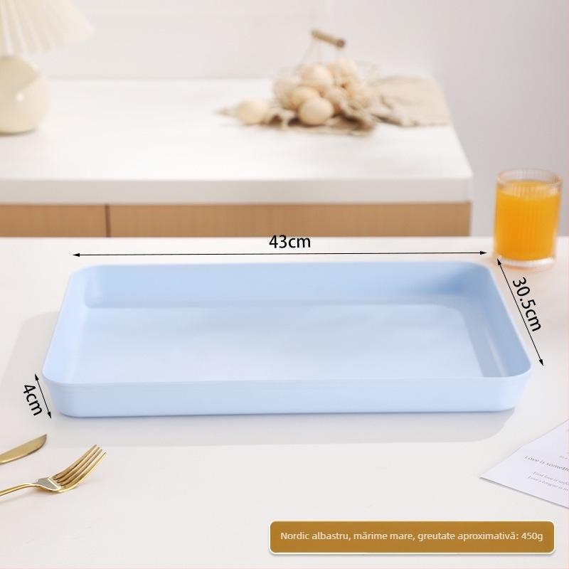 Tavă Nordic pătrată din PP, design monocrom, pentru servire ceai și cafea, imprimat cu logo