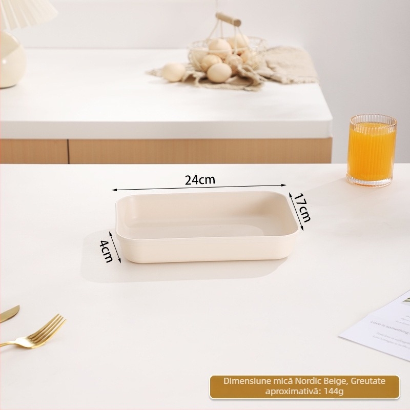 Tavă Nordic pătrată din PP, design monocrom, pentru servire ceai și cafea, imprimat cu logo