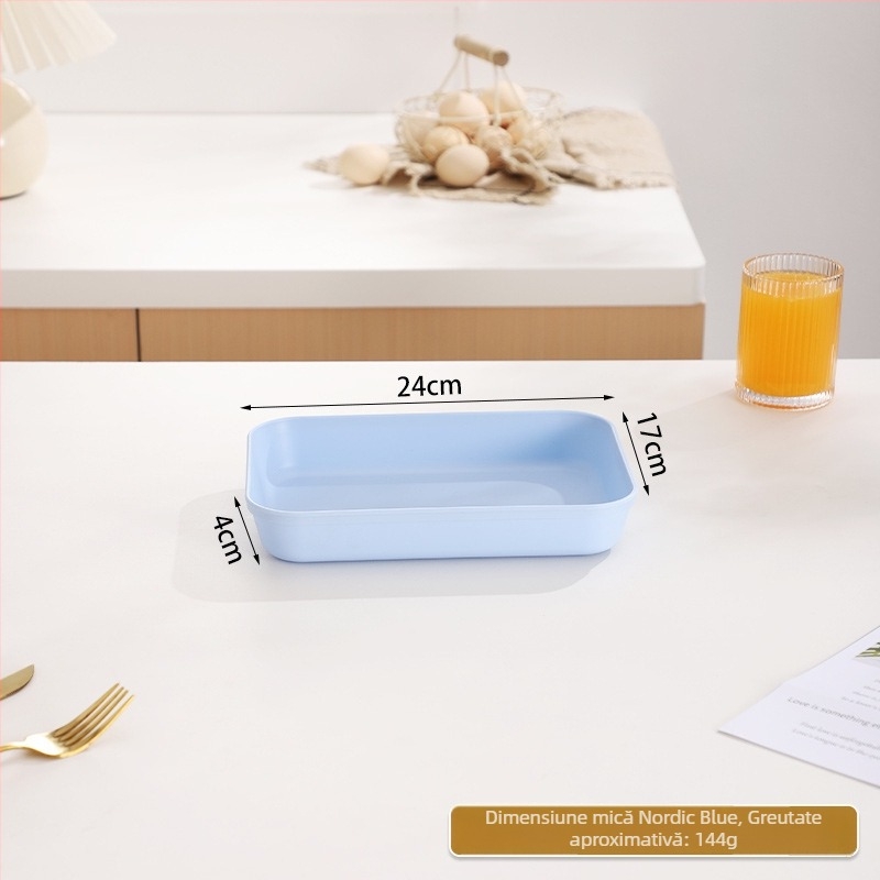 Tavă Nordic pătrată din PP, design monocrom, pentru servire ceai și cafea, imprimat cu logo