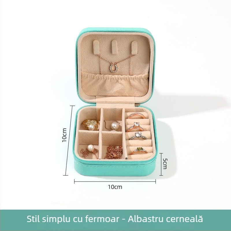 Cutie de bijuterii din catifea de orez, moale, pentru inele, cercei și pandante — portabilă, ambalaj premium
