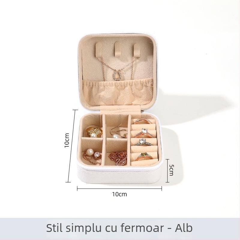 Cutie de bijuterii din catifea de orez, moale, pentru inele, cercei și pandante — portabilă, ambalaj premium