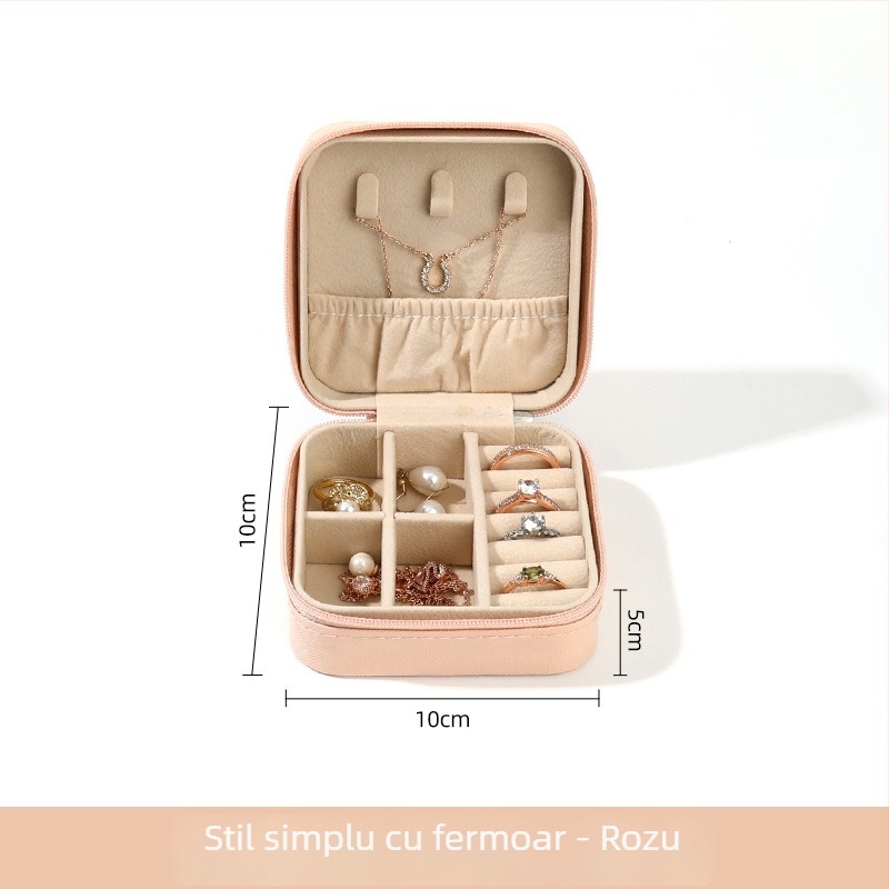 Cutie de bijuterii din catifea de orez, moale, pentru inele, cercei și pandante — portabilă, ambalaj premium