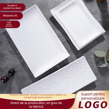 Farfurie din melamină, pătrată, stil minimalist modern (Material: Melamină; Formă: Pătrat; Stil: Modern Minimalist; Cuptor cu microunde: Nu este disponibil; Imprimare logo: Posibil)