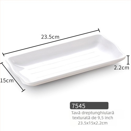 Farfurie din melamină, pătrată, stil minimalist modern (Material: Melamină; Formă: Pătrat; Stil: Modern Minimalist; Cuptor cu microunde: Nu este disponibil; Imprimare logo: Posibil)