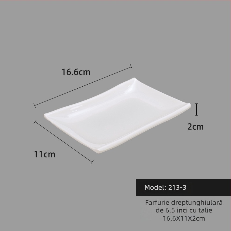 Farfurie din melamină, pătrată, stil minimalist modern (Material: Melamină; Formă: Pătrat; Stil: Modern Minimalist; Cuptor cu microunde: Nu este disponibil; Imprimare logo: Posibil)