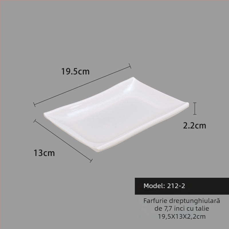 Farfurie din melamină, pătrată, stil minimalist modern (Material: Melamină; Formă: Pătrat; Stil: Modern Minimalist; Cuptor cu microunde: Nu este disponibil; Imprimare logo: Posibil)