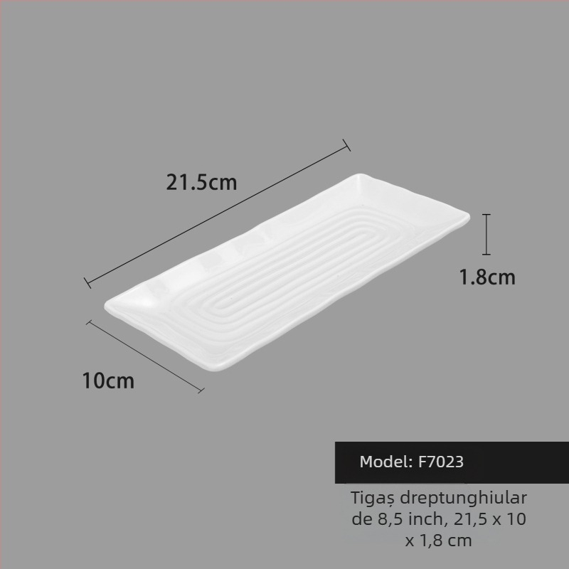 Farfurie din melamină, pătrată, stil minimalist modern (Material: Melamină; Formă: Pătrat; Stil: Modern Minimalist; Cuptor cu microunde: Nu este disponibil; Imprimare logo: Posibil)