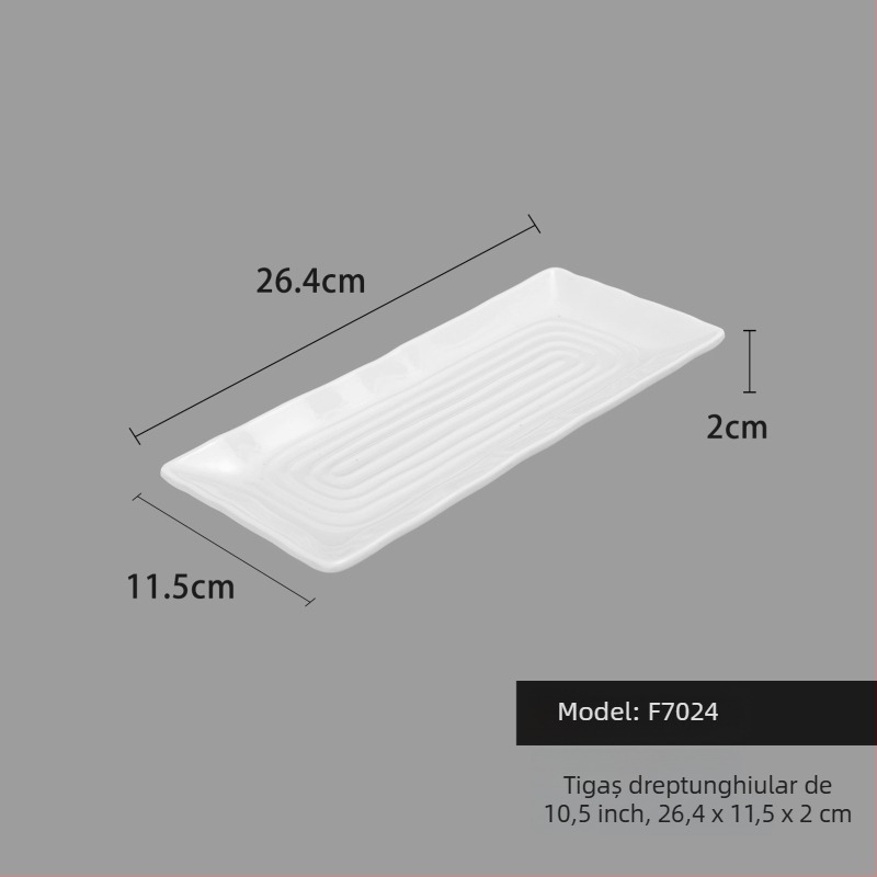 Farfurie din melamină, pătrată, stil minimalist modern (Material: Melamină; Formă: Pătrat; Stil: Modern Minimalist; Cuptor cu microunde: Nu este disponibil; Imprimare logo: Posibil)