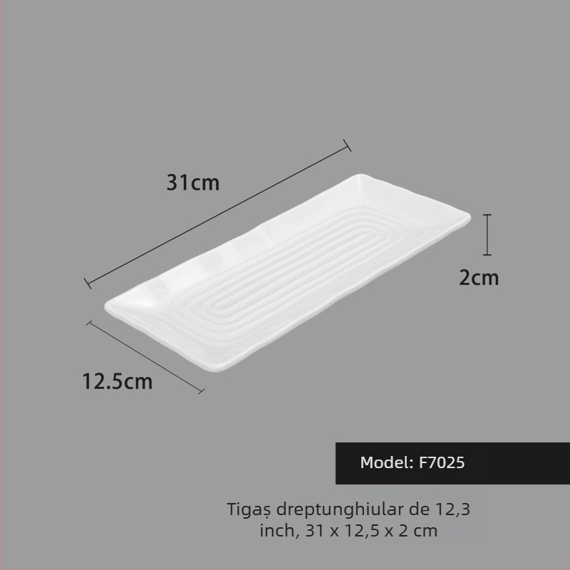 Farfurie din melamină, pătrată, stil minimalist modern (Material: Melamină; Formă: Pătrat; Stil: Modern Minimalist; Cuptor cu microunde: Nu este disponibil; Imprimare logo: Posibil)