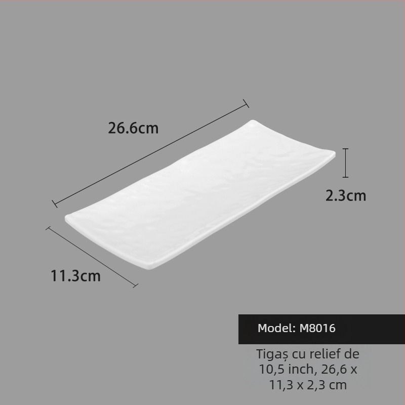 Farfurie din melamină, pătrată, stil minimalist modern (Material: Melamină; Formă: Pătrat; Stil: Modern Minimalist; Cuptor cu microunde: Nu este disponibil; Imprimare logo: Posibil)