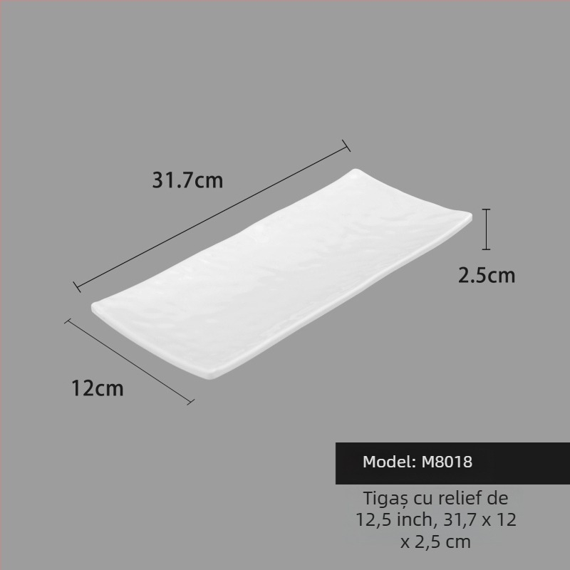 Farfurie din melamină, pătrată, stil minimalist modern (Material: Melamină; Formă: Pătrat; Stil: Modern Minimalist; Cuptor cu microunde: Nu este disponibil; Imprimare logo: Posibil)