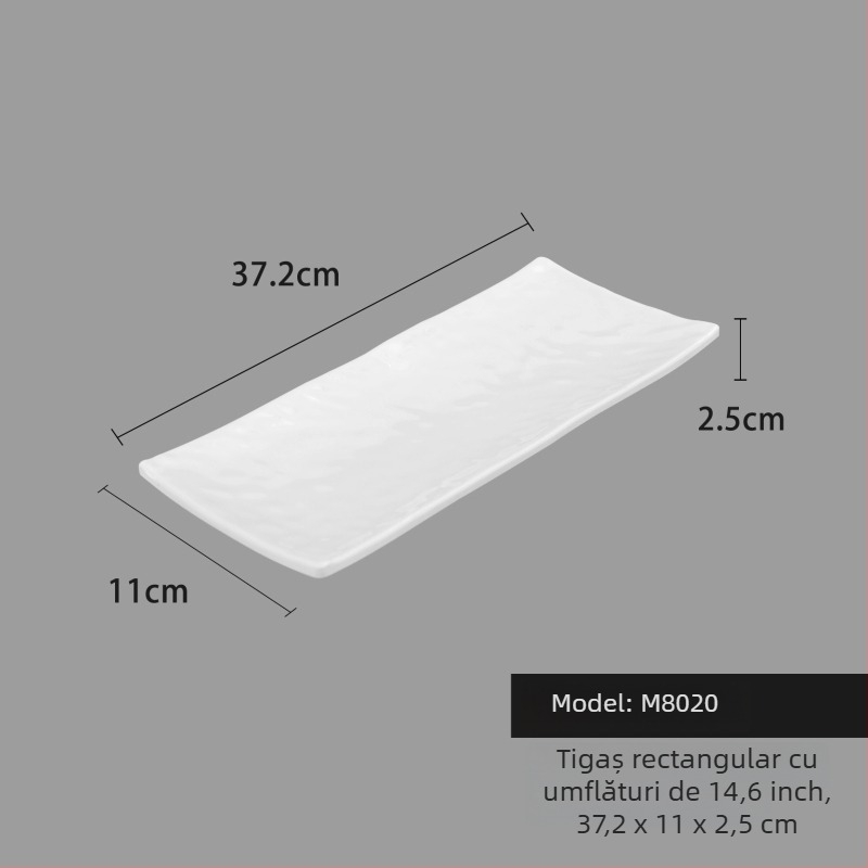 Farfurie din melamină, pătrată, stil minimalist modern (Material: Melamină; Formă: Pătrat; Stil: Modern Minimalist; Cuptor cu microunde: Nu este disponibil; Imprimare logo: Posibil)