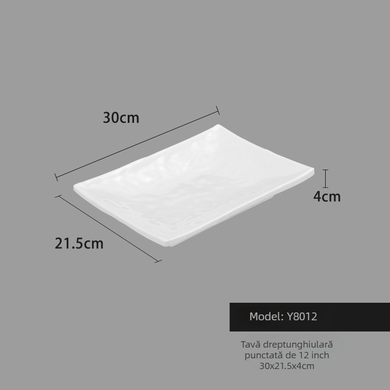 Farfurie din melamină, pătrată, stil minimalist modern (Material: Melamină; Formă: Pătrat; Stil: Modern Minimalist; Cuptor cu microunde: Nu este disponibil; Imprimare logo: Posibil)