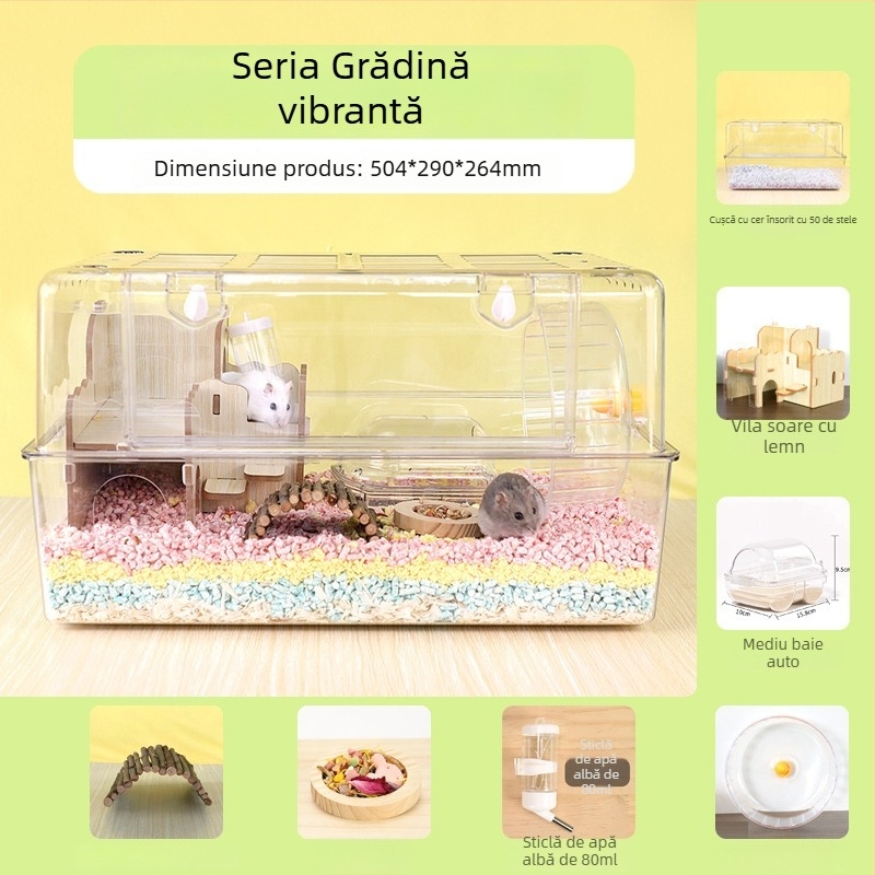 Cușcă transparentă pentru hamster, din plastic