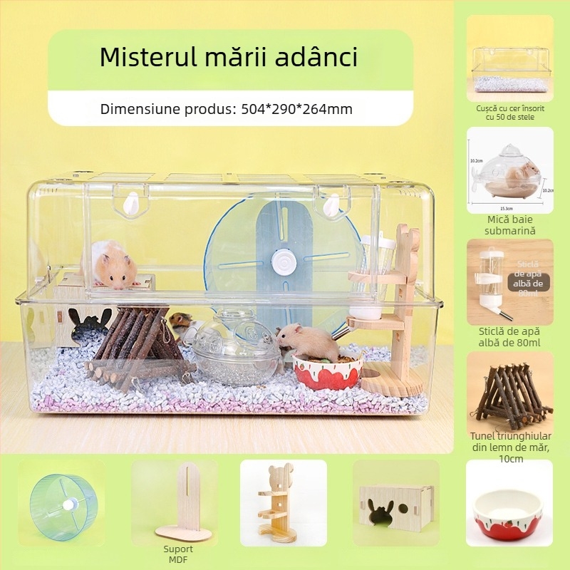 Cușcă transparentă pentru hamster, din plastic