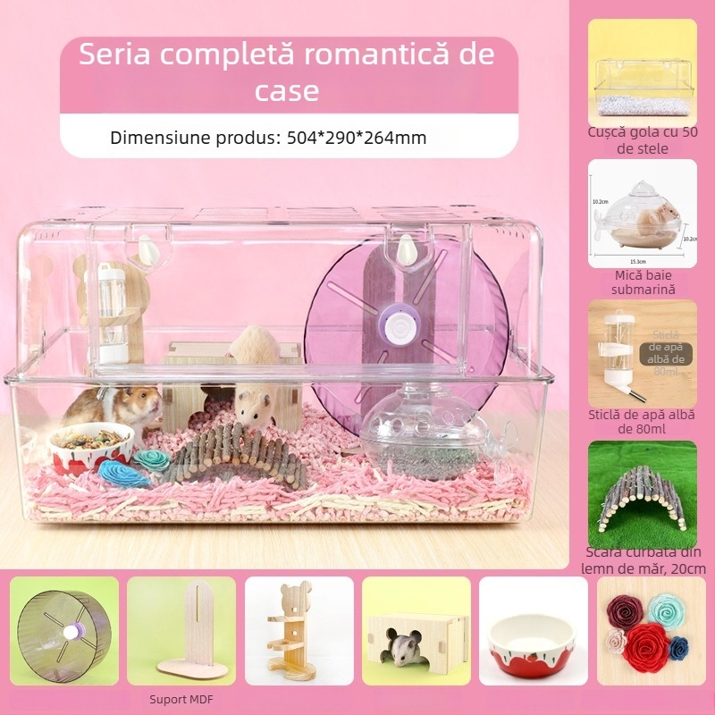 Cușcă transparentă pentru hamster, din plastic