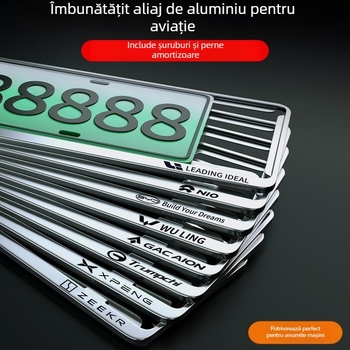 Suport pentru plăcuța de înmatriculare din aliaj de aluminiu-magneziu pentru vehicule cu energie nouă; potrivire universală