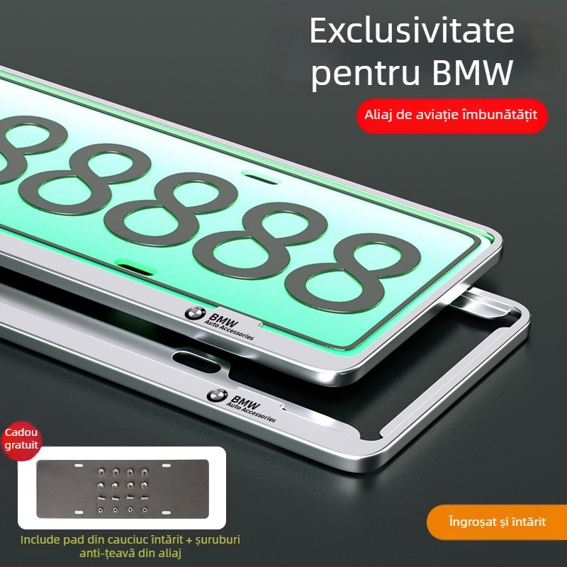 Suport pentru plăcuța de înmatriculare din aliaj de aluminiu-magneziu pentru vehicule cu energie nouă; potrivire universală