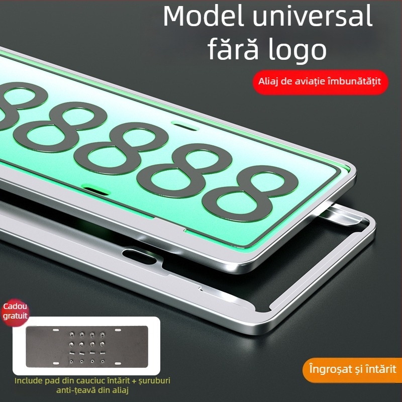 Suport pentru plăcuța de înmatriculare din aliaj de aluminiu-magneziu pentru vehicule cu energie nouă; potrivire universală