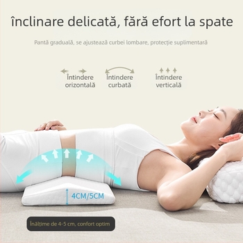 Perna de susținere a taliei cu umplutură Memory Cotton, husă din poliester, culoare solidă, broderie/imprimare/cusuturi