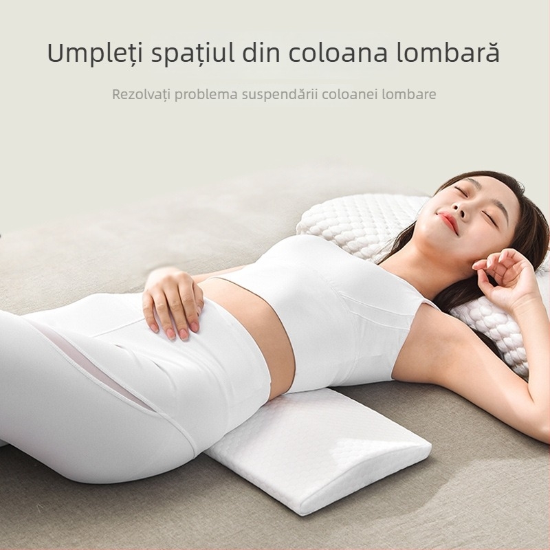 Perna de susținere a taliei cu umplutură Memory Cotton, husă din poliester, culoare solidă, broderie/imprimare/cusuturi