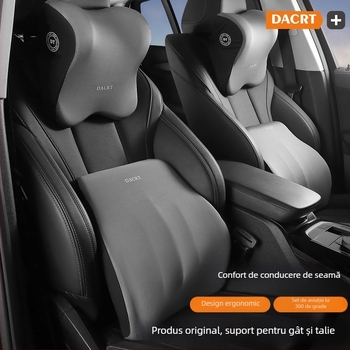 Perne auto pentru cap cu memorie, suport talie și umeri – pernă pentru gât cu husă MILK SILK, potrivită pentru toate anotimpurile, design simplu, potrivire generală