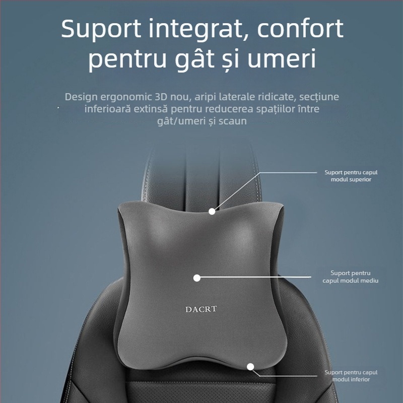 Perne auto pentru cap cu memorie, suport talie și umeri – pernă pentru gât cu husă MILK SILK, potrivită pentru toate anotimpurile, design simplu, potrivire generală