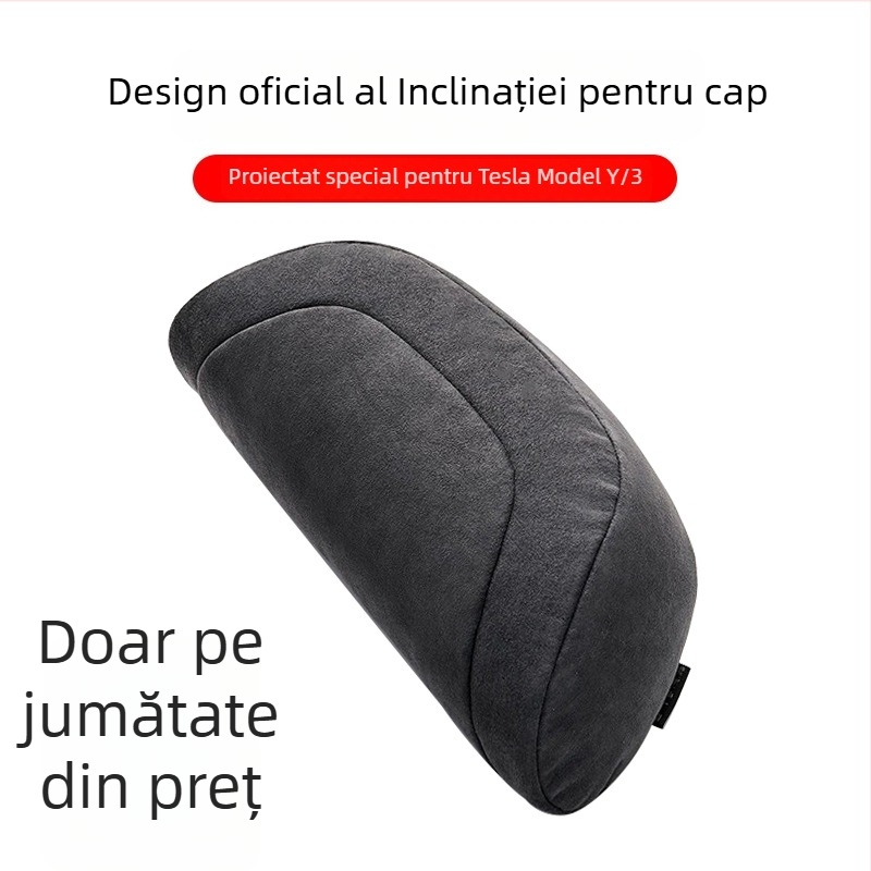 Perne de susținere a gâtului din spumă cu memorie pentru Tesla Model 3/Y, exterior din bumbac pur, potrivită pentru toate sezoanele, compatibilitate generală cu autovehicule