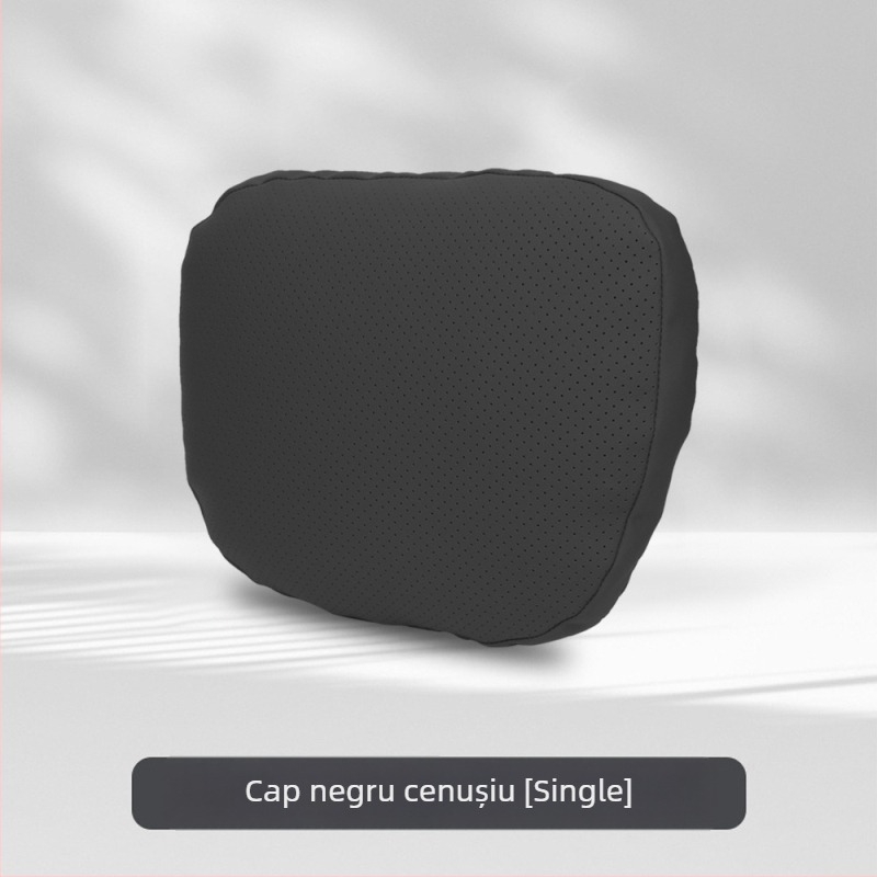 Perne de cap pentru mașină cu suport lombar, potrivire universală, husă din piele artificială, umplutură Dupont cotton