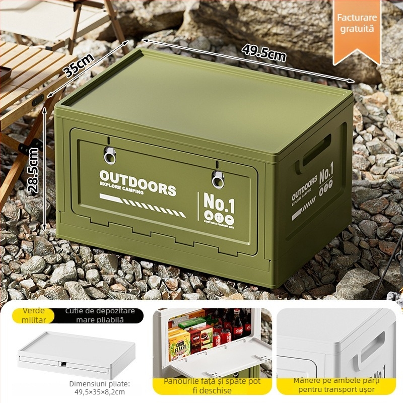 Cutie de depozitare pliabilă cu uși duble pentru portbagajul mașinii, 20–30 L, plastic (PP)