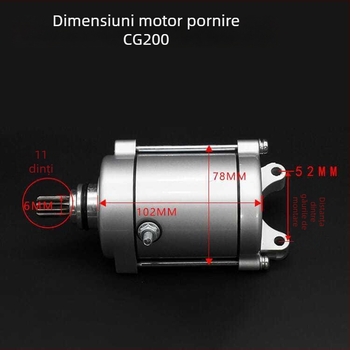 Starter motor pentru motocicletă CG125 – monocilindru, cilindree 50–150 cm³, consum de carburant 2 L/100 km, Mojiosaurus