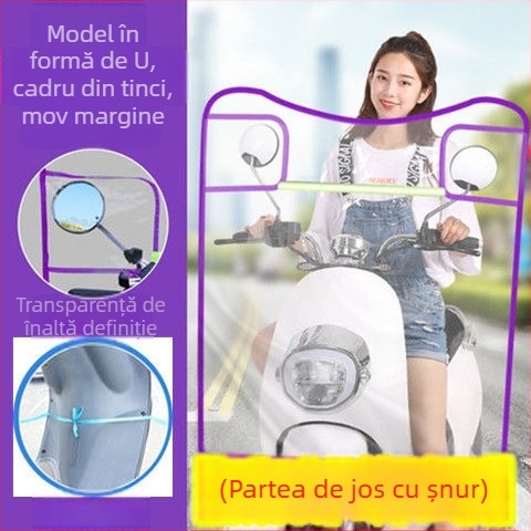 Deflector de vânt PVC – parbriz frontal pentru un vehicul electric mic