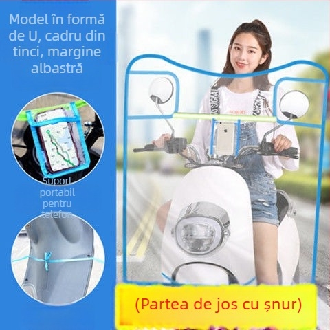 Deflector de vânt PVC – parbriz frontal pentru un vehicul electric mic