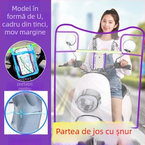 Deflector de vânt PVC – parbriz frontal pentru un vehicul electric mic