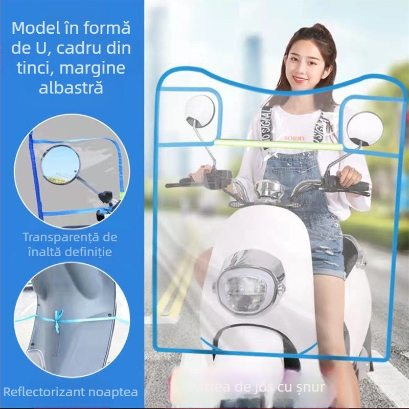 Deflector de vânt PVC – parbriz frontal pentru un vehicul electric mic